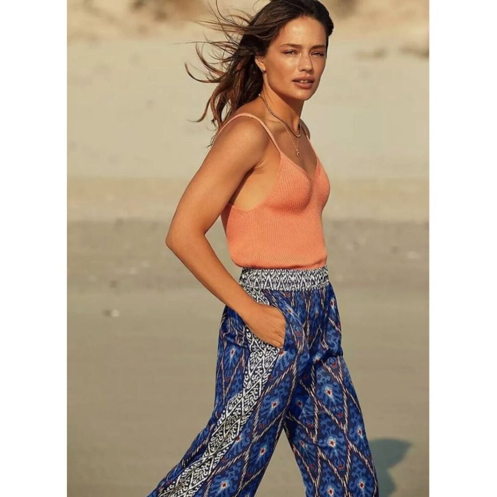 Anthropologie Vale Wide-Leg Pants w/Pockets Beachy Boho Size XS EUC